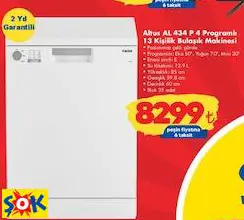 ALTUS AL 434 P 4 PROGRAMLI 13 KİŞİLİK BULAŞIK MAKİNESİ